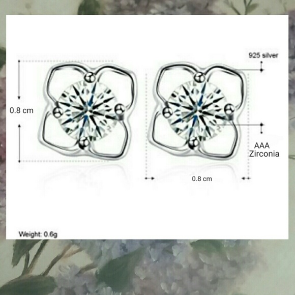 NEW S925 Clear Cubic Zirconia Crystal Earrings - Picture 5 of 5